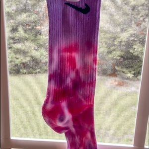 Purple & Pink Tie Dyed Nike Socks